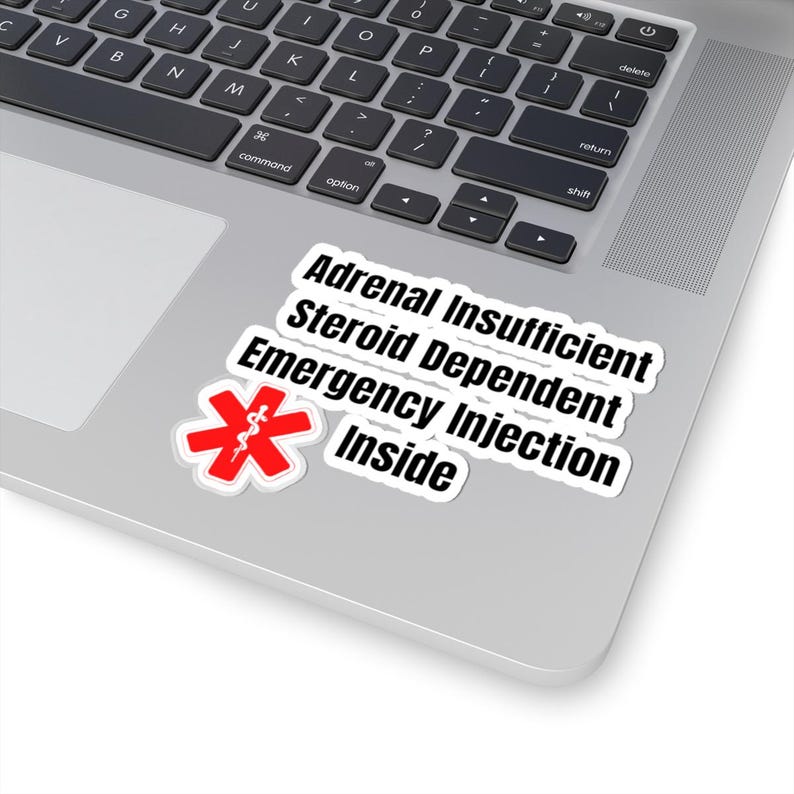 Adrenal Insufficient Steroid Dependent Emergency Injection Inside Sticker | Medical ID Kiss-Cut image 5