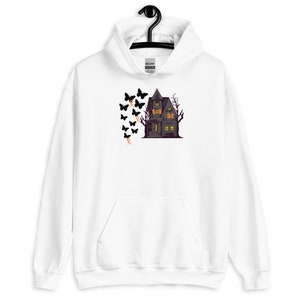 Felpa con cappuccio unisex di Halloween con nastro arancione, sclerosi multipla, felpa con cappuccio SM, felpa con cappuccio leucemia