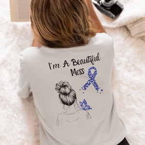 Colon Cancer, Myalgic Encephalomyelitis, CFS Gift, Spoonie Gift, Blue Ribbon Awareness