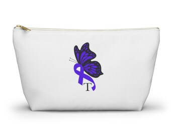 Personalized Purple Ribbon Travel Bag: Lupus Awareness Gift