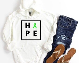 Sudadera con capucha Green Ribbon Hope: Concientización sobre la enfermedad de Lyme y las mitocondrias