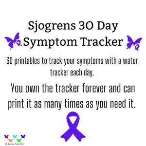 Sjogrens 30 Day Symptom Journal, Symptom Journal, Sjogren’s Printable