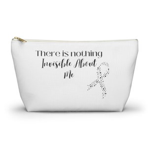 Zebra Ribbon Accessory Pouch, Ehlers Danlos Make Up Bag, EDS Medicine Bag, Carcinoid Tumor Gift