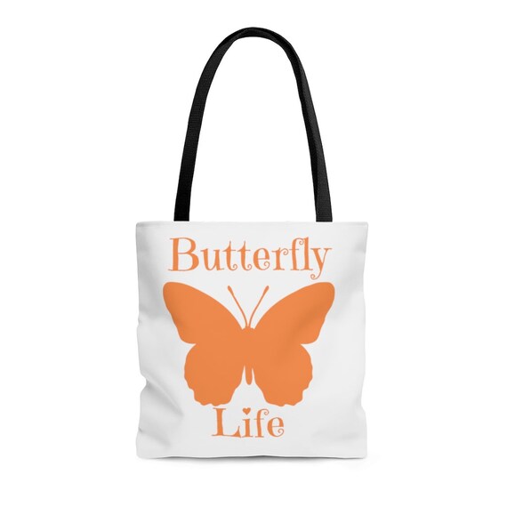 Butterfly Tote Orange Butterfly Tote Bag Beach Bag Grocery | Etsy