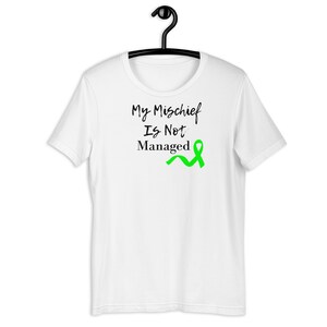 Green Ribbon Mischief Not Managed Unisex t-shirt, Lyme disease Tee, Mitochondrial Disease Shirt, Christmas Gift, Birthday
