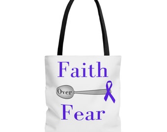 Purple Ribbon Spoonie Tote Bag: Chronic Illness Awareness