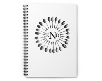 Spoonie Monogram Spiral Notebook - Ruled Line, Spoonie Notebook, Spoonie Gift, Lupus Notebook, MS Journal, POTS Journal