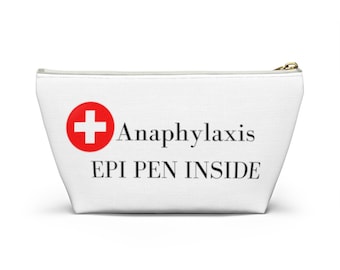 Anaphylaxis EPI Pen Accessory Pouch w T-bottom, Emergency Allergy Medication Bag
