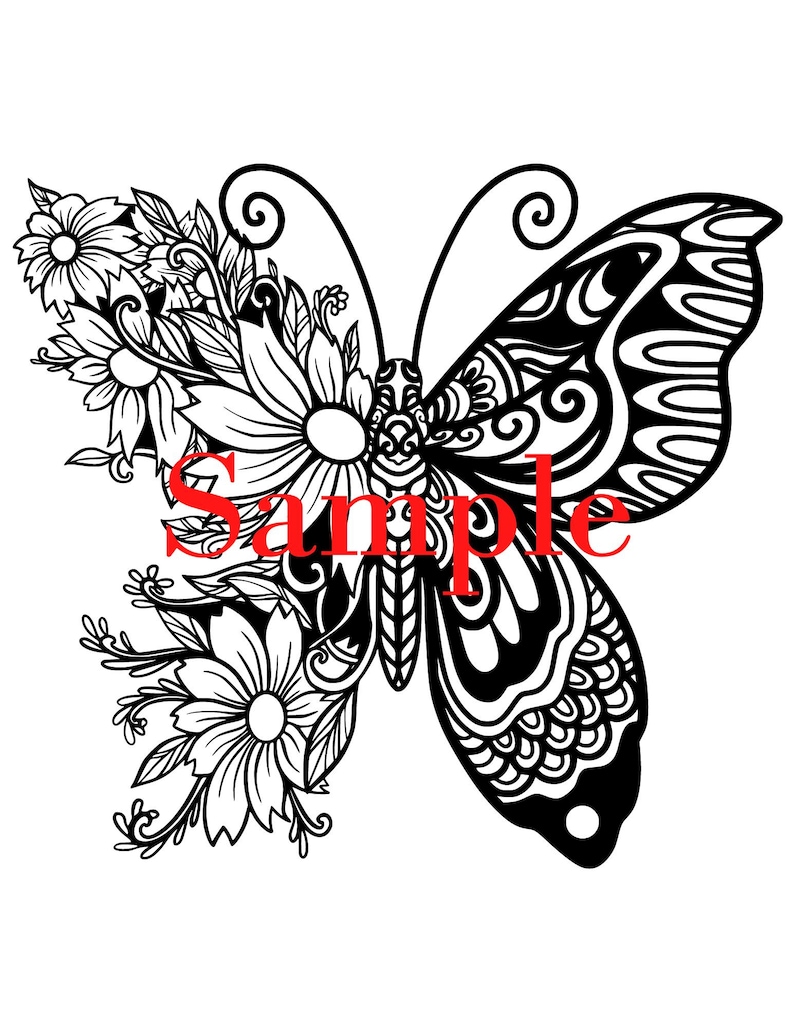 Coloring Page, Butterfly Coloring Page, Coloring Pages Etsy