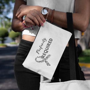 Zebra Ribbon Makeup Bag: Profanity Required, Ehlers Danlos Awareness