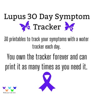 Lupus 30 dagen symptoomtracker, lupus symptoomdagboek, lupus afdrukbaar