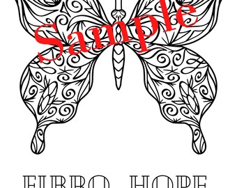 Coloriage papillon de l'espoir sur la fibromyalgie : art de la sensibilisation (PDF)