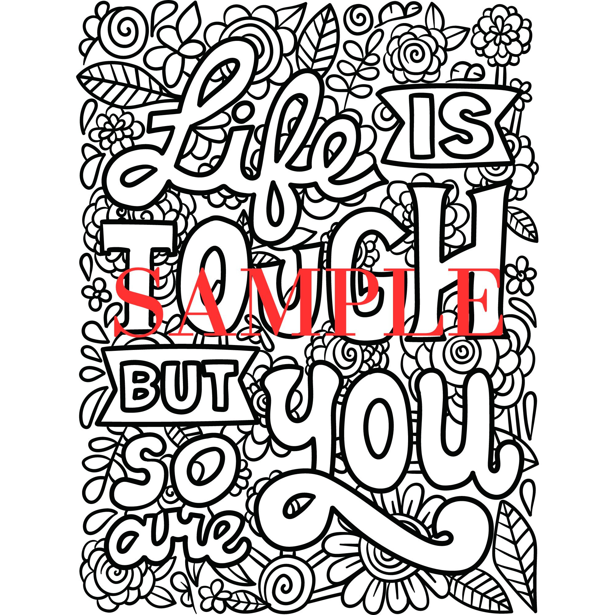 Inspirational Adult Coloring Pages, Adult Coloring, Birthday Gift ...