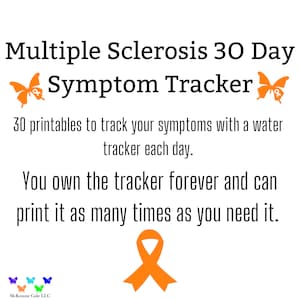 Multiple Sclerosis 30 Day Symptom Tracker, Symptom Journal, MS Printable