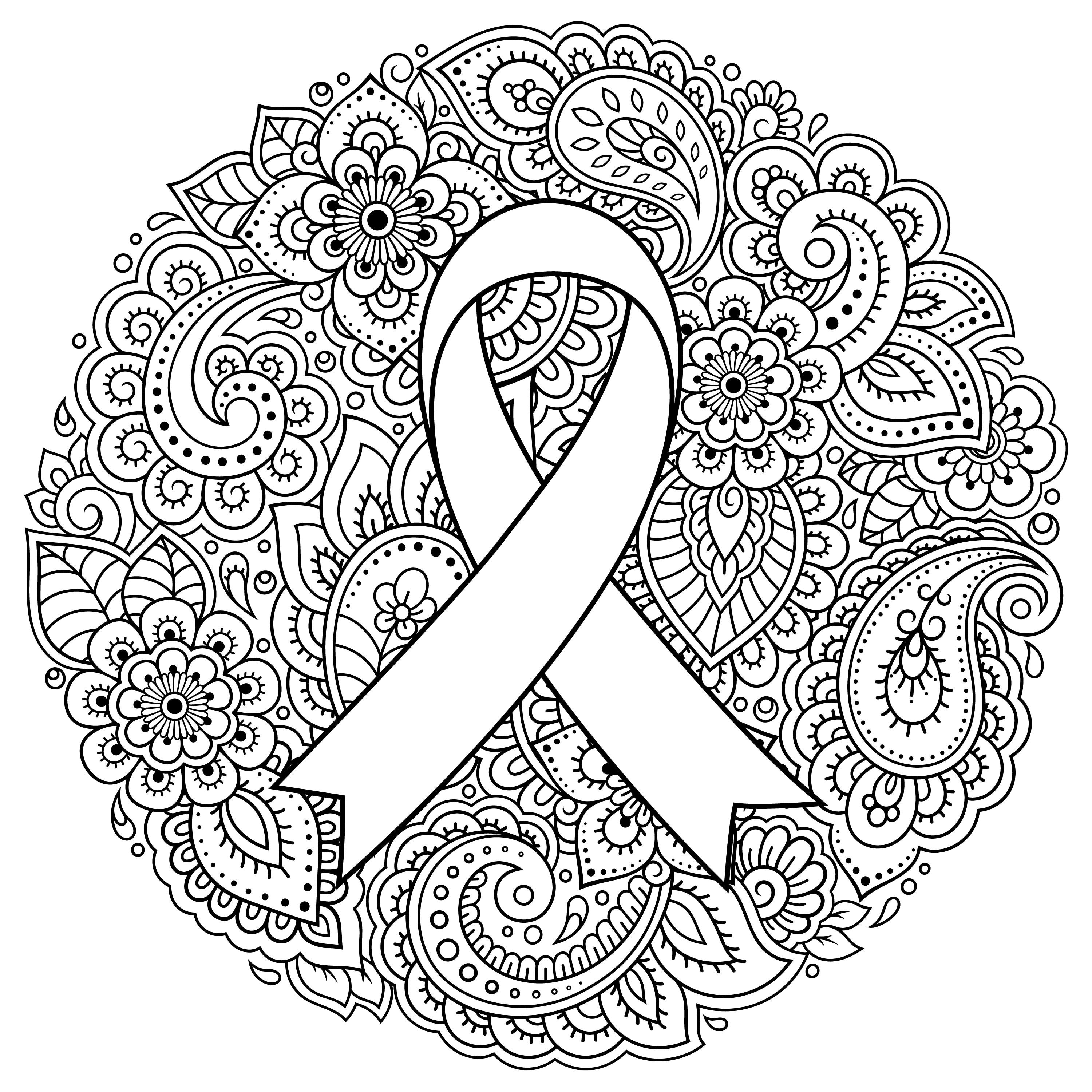 awareness ribbon coloring page