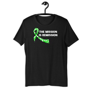 Lymphoma Remission T-Shirt: Green Ribbon Unisex Tee