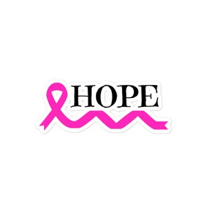 Pink Ribbon Hope Sticker - Breast Cancer Awareness