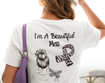 Ehlers Danlos Beautiful Mess Unisex t-shirt, Ehlers Danlos Gift, Spoonie Gift, Spoonie Tshirt, EDS Tee, Zebra Awareness, Beautiful Mess