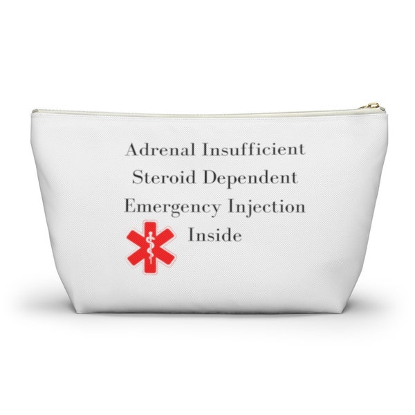 Adrenal Insufficiency, Addisons Disease, Addisons Emergency Kit Bag, Emergency Injection Bag for Travel,  Accessory Pouch w T-bottom