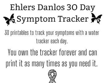 Diario de seguimiento de síntomas de 30 días del síndrome de Ehlers-Danlos (descarga digital)
