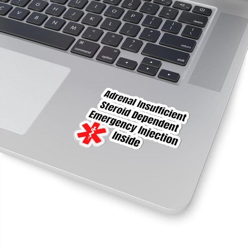 Adrenal Insufficient Steroid Dependent Emergency Injection Inside Sticker | Medical ID Kiss-Cut image 2