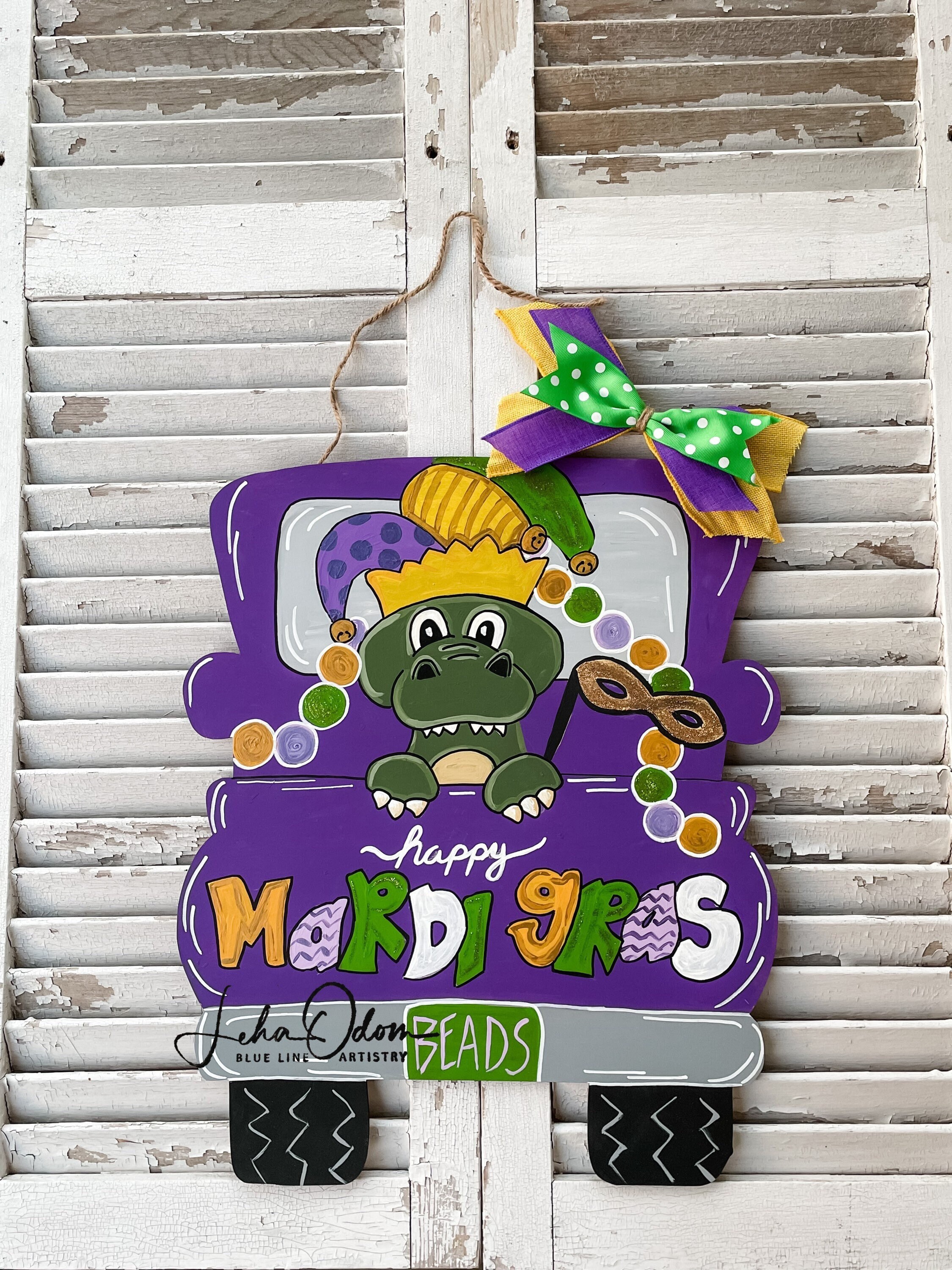Mardi Gras Tree Decor 8 Pieces and the Bow or Individually 