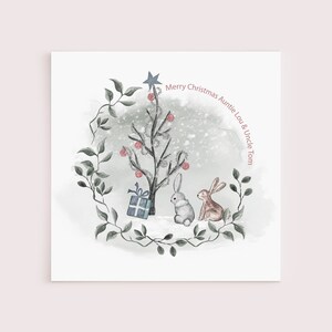 CUSTOMISE NAMES | Woodland Christmas Card, Personalised, Son, Daughter, in Law, Auntie, Uncle, Friend, Couple, Modern, Partner, Cute, Rustic