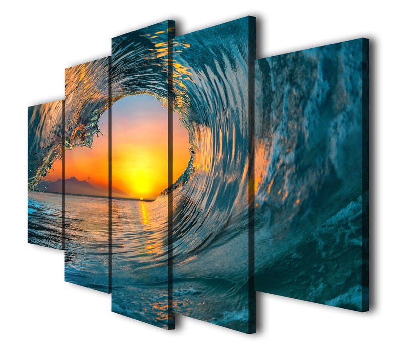 Splash Art Colorful Ocean Wave Wall Decor Wave Wall Art Storm Etsy
