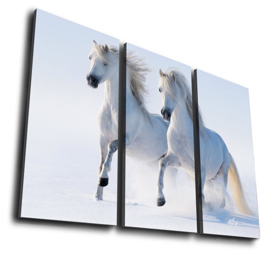 Running Horse Modern Drawing From Nature 3Panels HD Canvas Wall Pictures