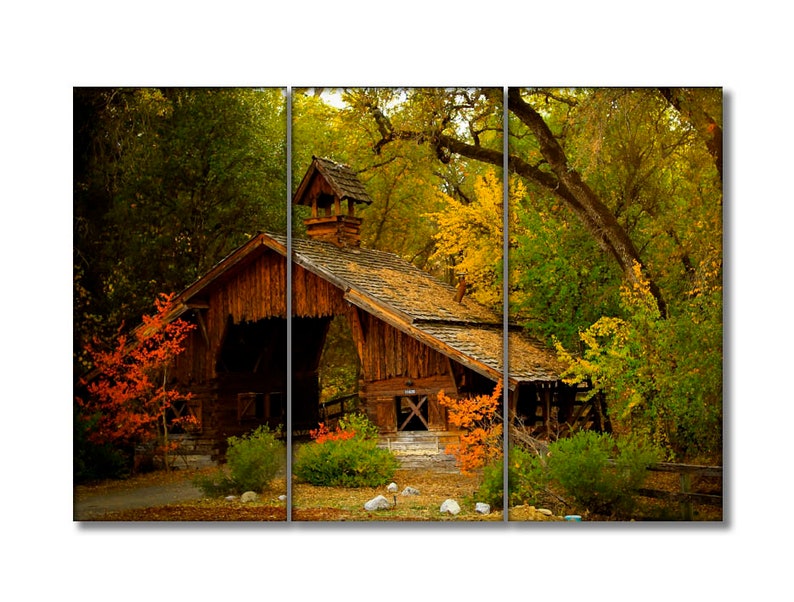 Cabin In The Woods wall art decor canvas print different Etsy