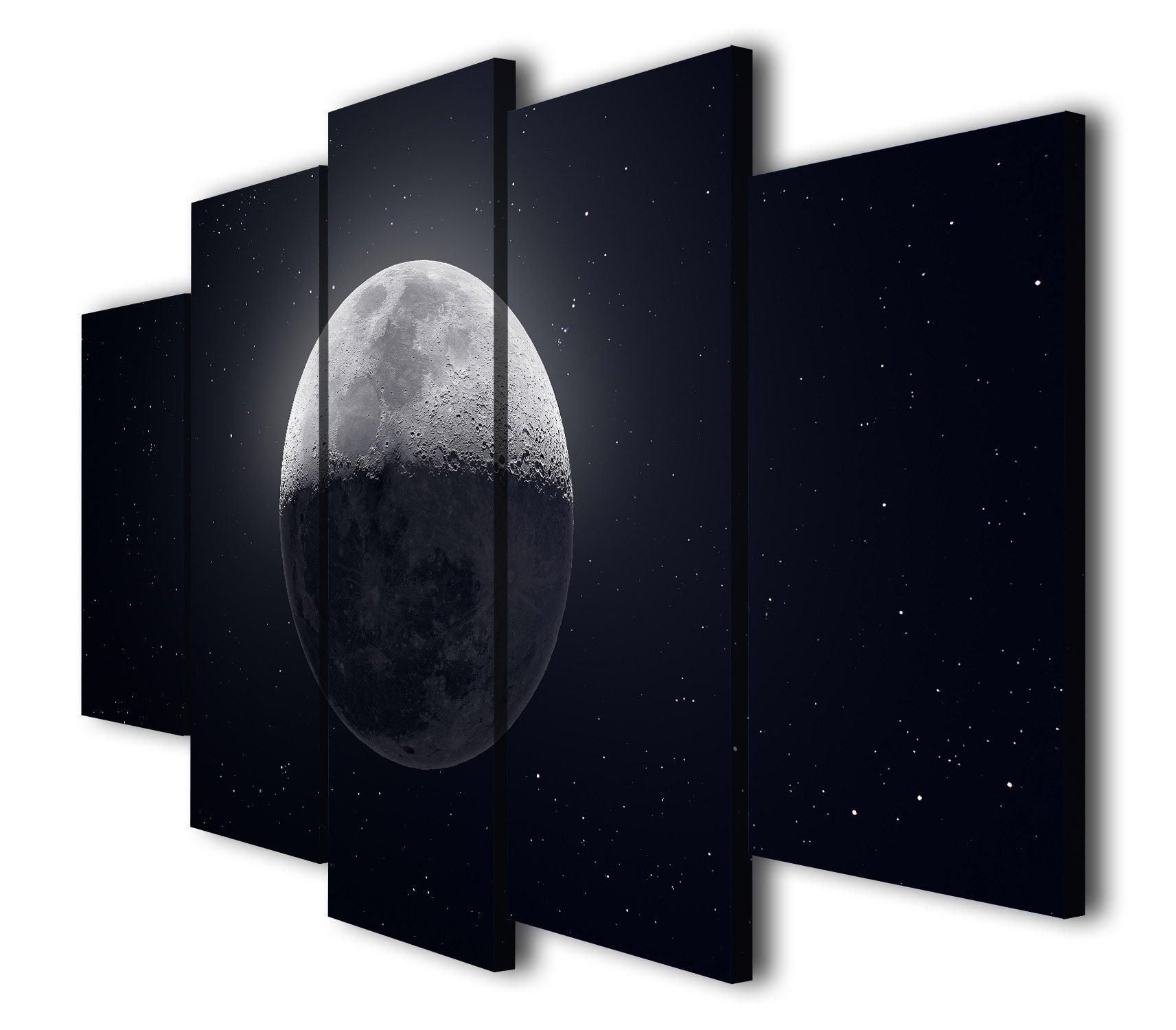 Detailed Full Moon canvas wall art print Moon canvas wall Etsy