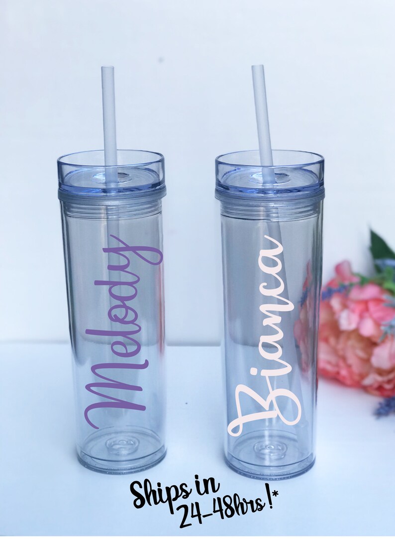 Customizable Skinny Tumblerbridal Party Favor Giftbridal Etsy