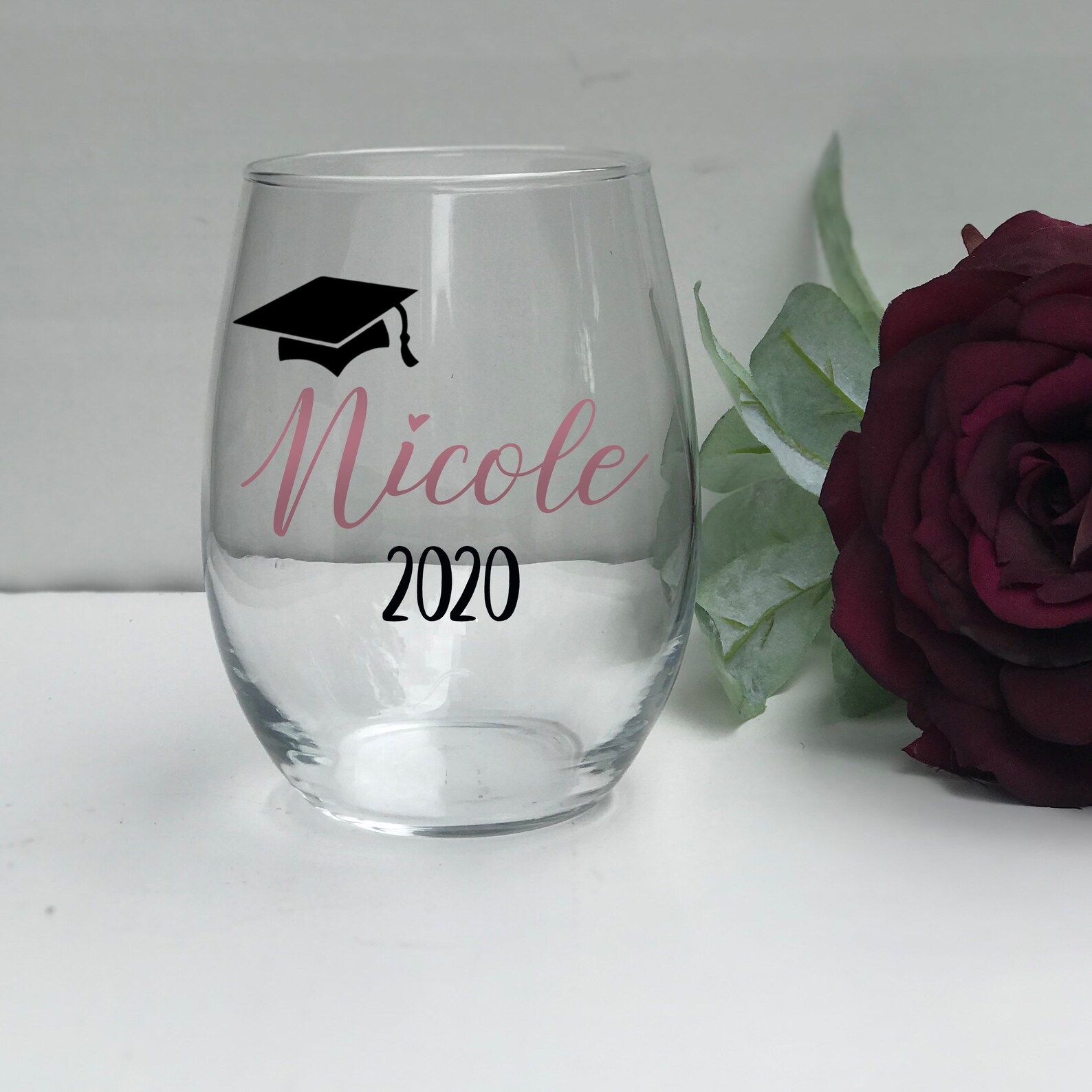 Graduation Wine Glass College grad Gift For Her Personalized Etsy