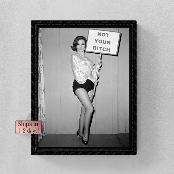 Women’s Rights, Feminist Art Resistance, Vintage Wall Art, Not Your Bitch, pro choice photo print, Funny Divorce Gift, Women's Liberation