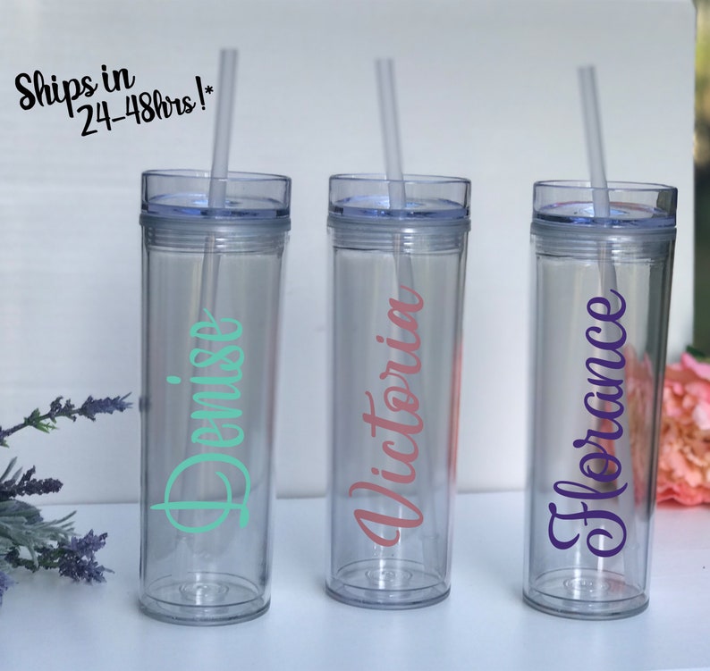Customizable Skinny Tumblerbridal Party Favor Giftbridal Etsy