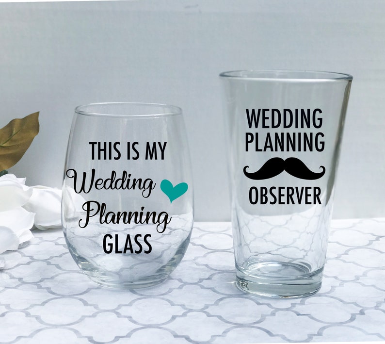 Newly Engaged Bride Gift Future Mrs Wine Glass Cup Bridal Shower Gift Set Idea Wedding Planning glasses Engagement Gift for Couple