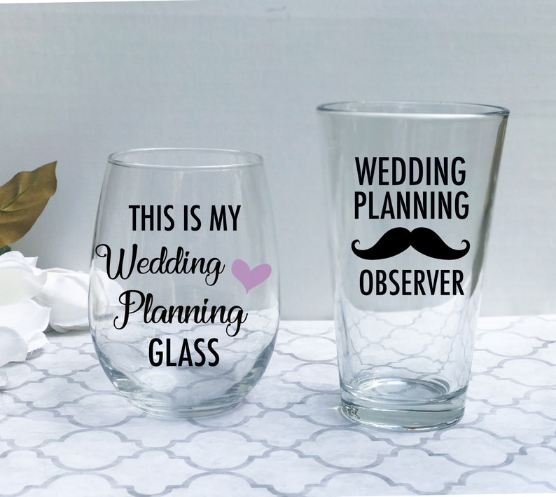 Newly Engaged Bride Gift Future Mrs Wine Glass Cup Bridal Shower Gift Set Idea Wedding Planning glasses Engagement Gift for Couple