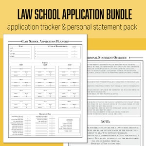 Law School Application and Personal Statement Planner Printable Bundle
