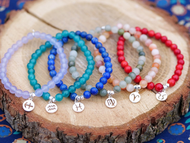 Zodiac Gemstone Bracelets Personalized Jewelry Sterling Etsy