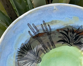 Cactus Hand-built Stoneware Serving Bowl