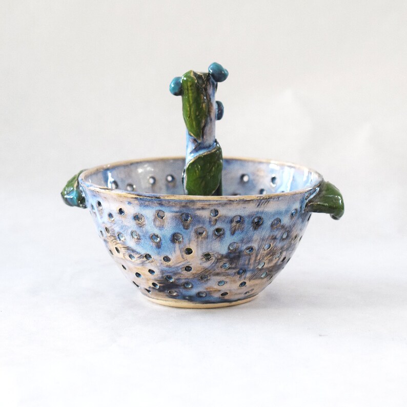 Blueberry Themed Berry Bowl, Thrown Stoneware image 4