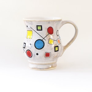 Tazza in gres con astrazione geometrica immagine 1