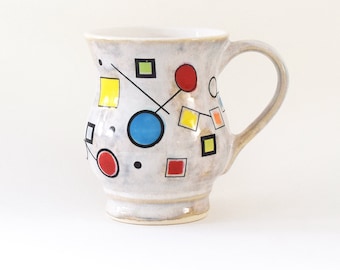 Geometric Abstraction Stoneware Mug