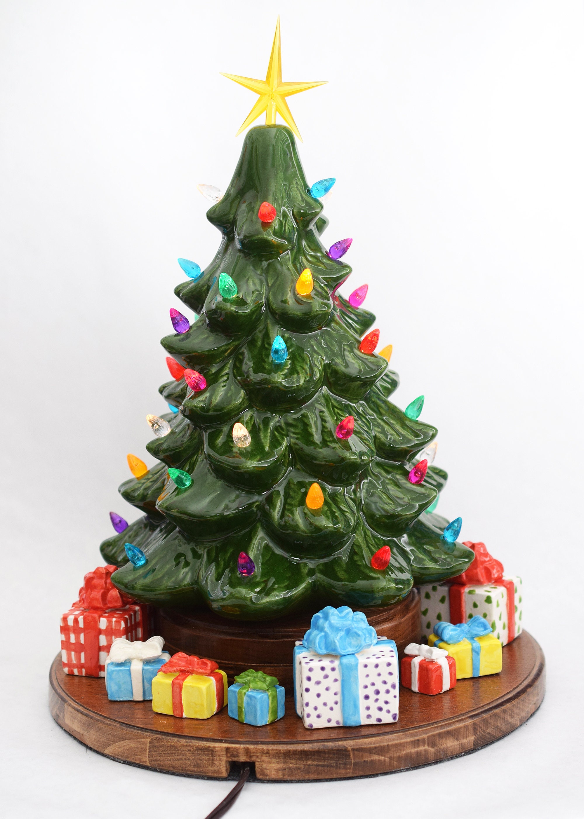 Light Up Ceramic Christmas Tree with Ceramic Presents and Etsy