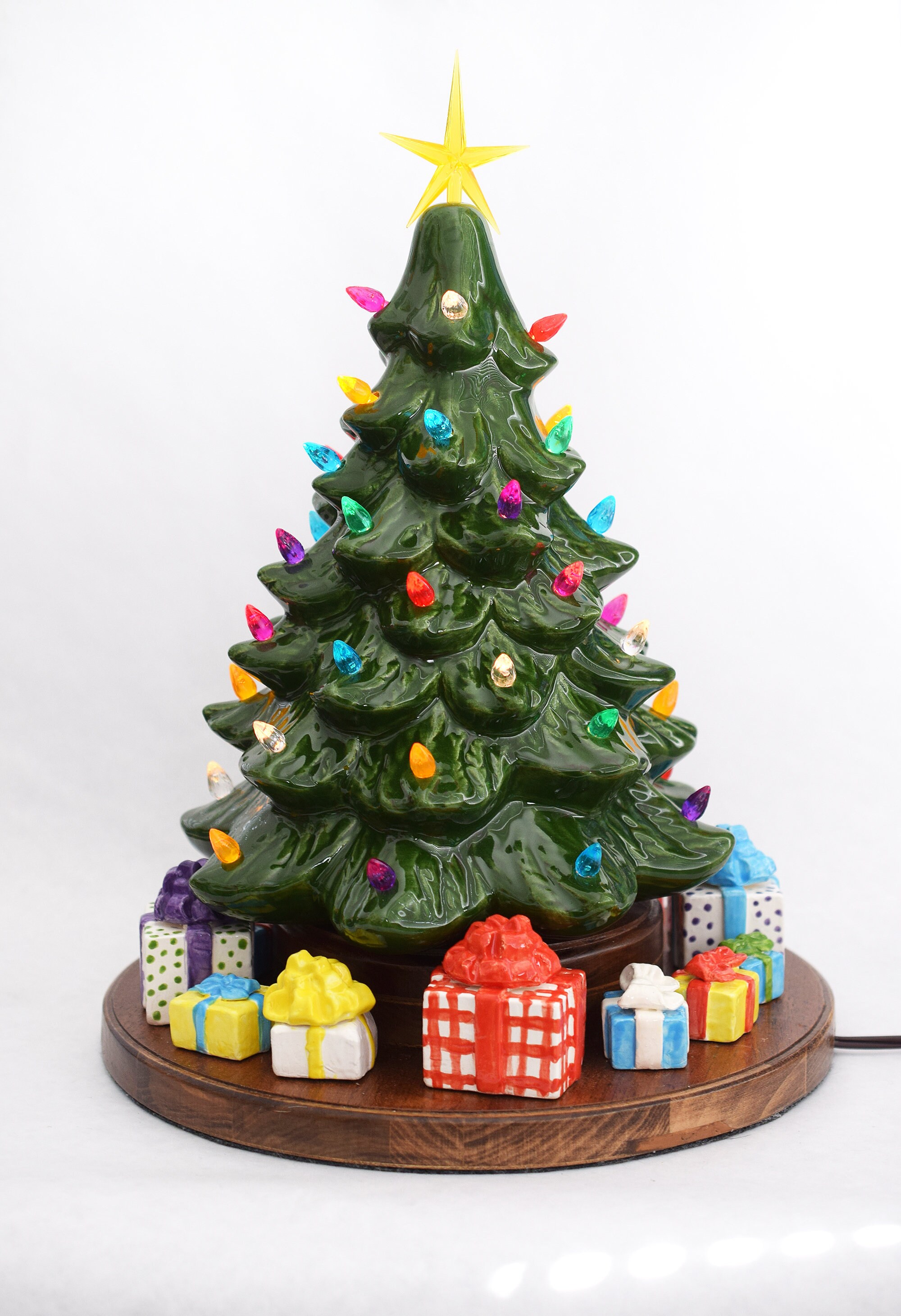Light Up Ceramic Christmas Tree with Ceramic Presents and Etsy