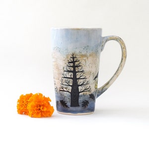 Blackbirds in Trees Stoneware Mug