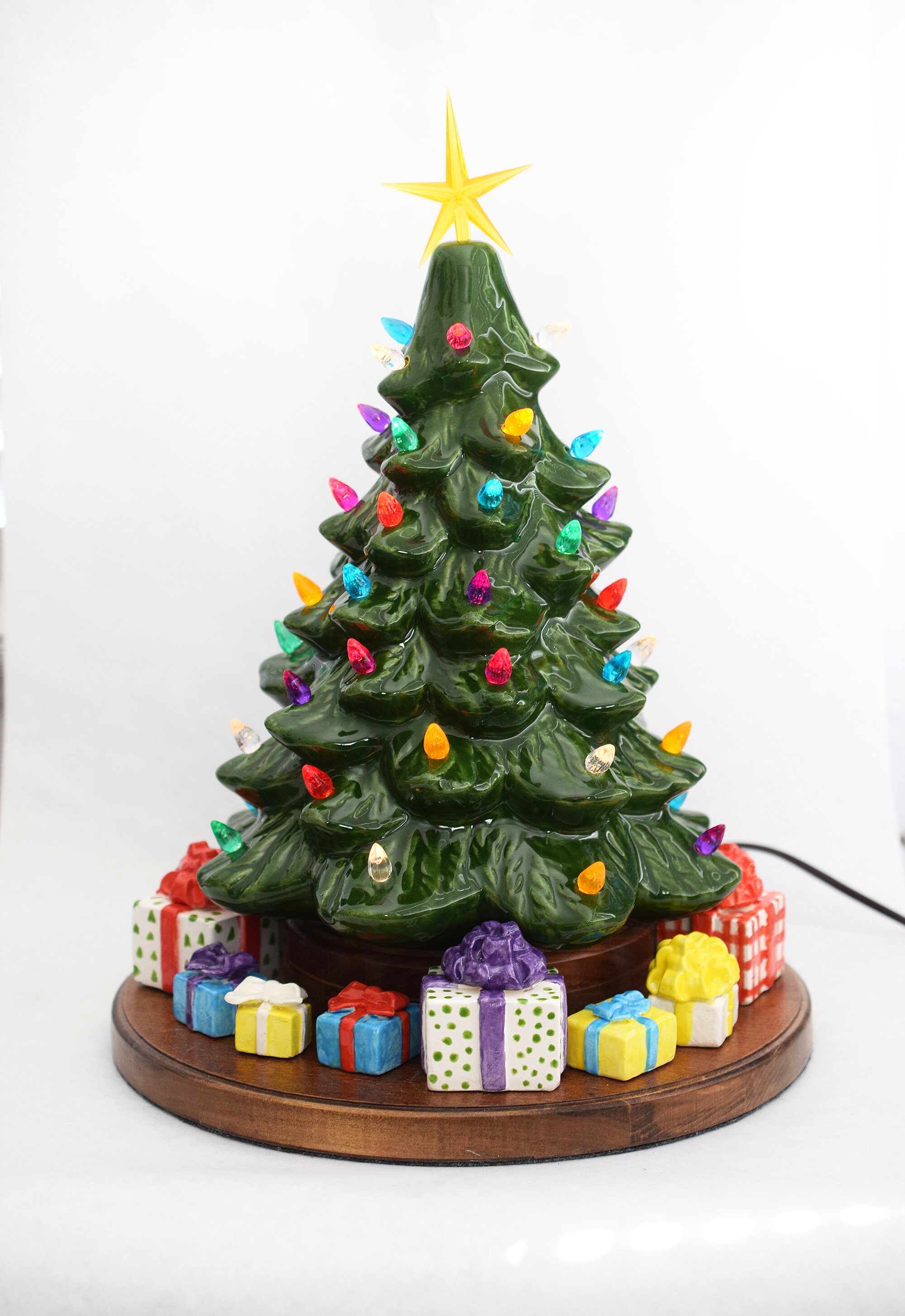 Light Up Ceramic Christmas Tree with Ceramic Presents and Etsy