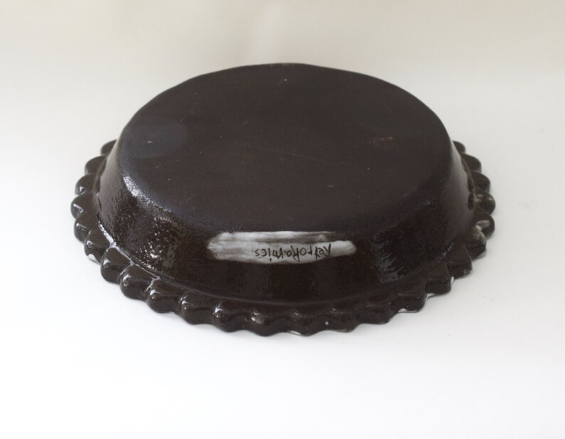 Black Clay, Press Molded, Stoneware Pie Plate 2 image 7
