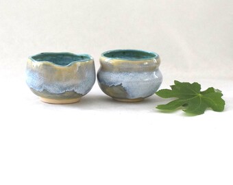 Whiskey/Sake Cups Thrown Stoneware (set of 2)