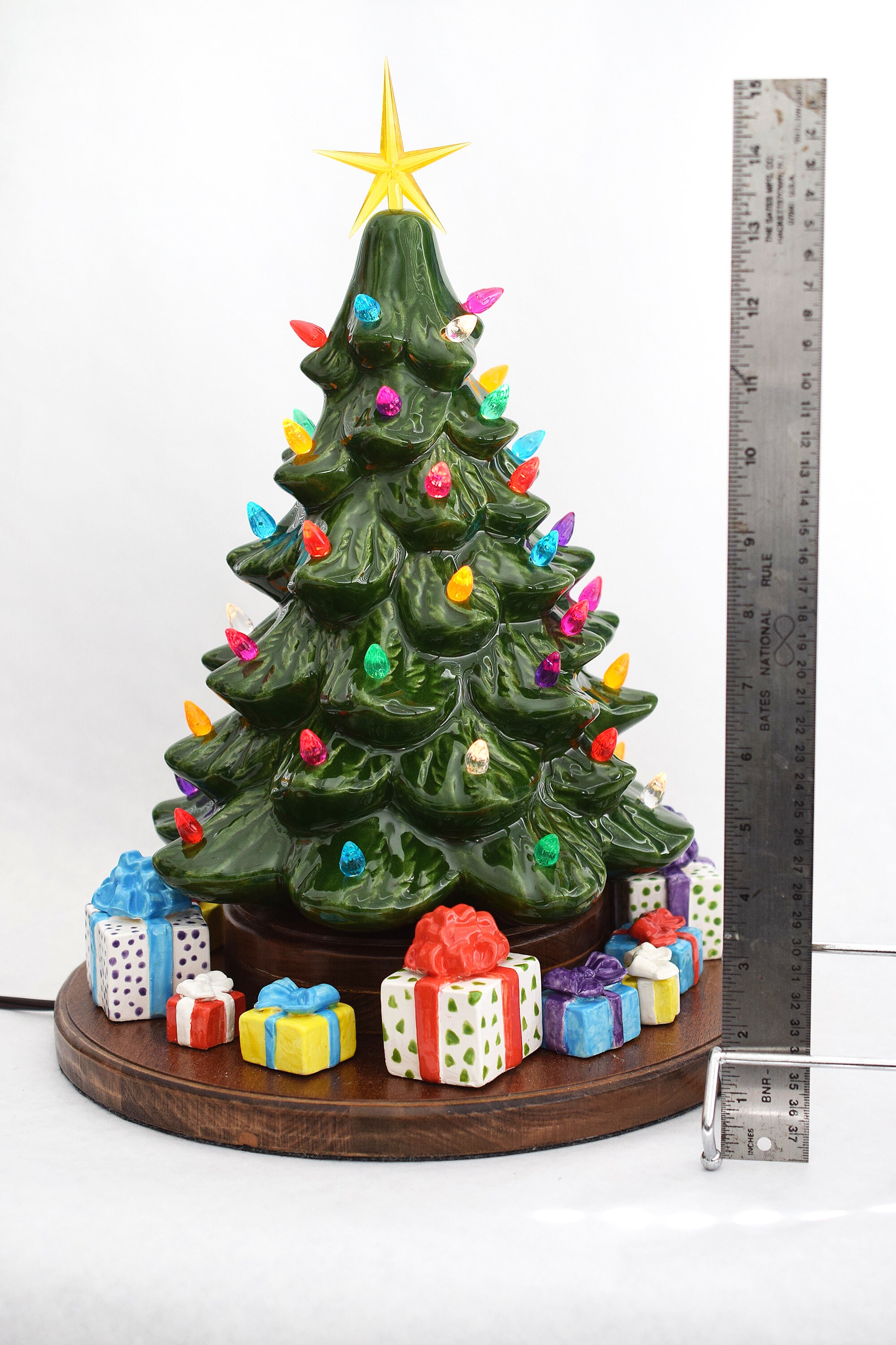 Light Up Ceramic Christmas Tree with Ceramic Presents and Etsy